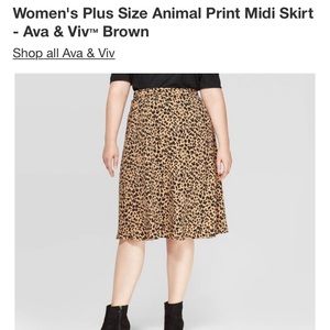Midi animal print skirt
